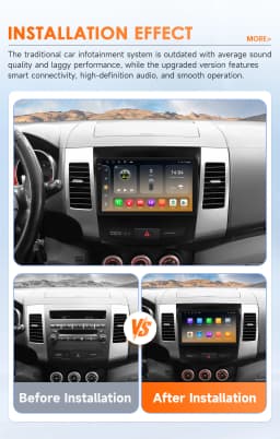 9" Hizpo 2Din Android Auto Car Radio for Citroen C-Crosser Peugeot 4007 Mitsubishi Outlander 2 2005 - 2011 Snapdragon 360° CAM