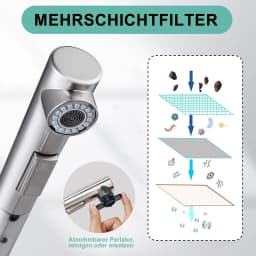 Oeegoo Low Pressure Kitchen Tap, Extendible,Two Water Jet Types,360°Rotatable Mixer Tap Kitchen for Boiler, Brushed