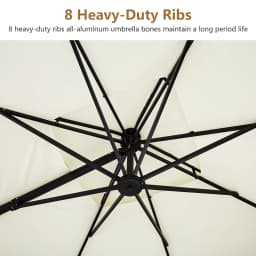 Aluminium Parasol 300 x 300 cm Large Garden Umbrella with Cover Crank Wind Protection Rotatable Tiltable Market Umbrella