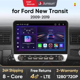 Junsun 10" Button Car Radio for Ford New Transit 2009 GPS Multimedia Stereo BT FM RDS Wireless CarPlay for Apple Android Auto 4G