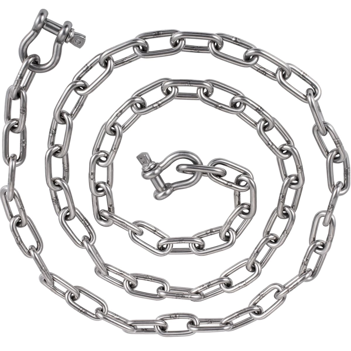 SucceBuy 20'x5/16" Boat Anchor Chain 3/8" Bow Shackles 7120LBS Chain Breaking Load Marine Grade Stainless Steel for Most Anchors