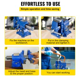 SucceBuy 6'' Jaw Width Bench Vise Double Swivel Rotating Vise Head/Body 360° 30Kn Clamping Force for Clamping Fixing Equipment