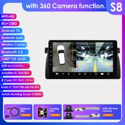 Hizpo 9inch CarPlay Android Auto Radio for BMW 3 Series E46 M3 318 320 325 330 335 1998 - 2005 BT 4G RDS DSP GPS Navi 360°CAM