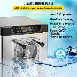 SucceBuy 20 L/H Ice Cream Machine Table Top Hard Ice Cream Yogurt Maker Automatic Benchtop Gelato Home Appliance Commercial