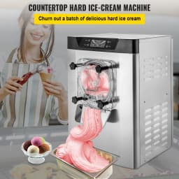 SucceBuy 20 L/H Ice Cream Machine Table Top Hard Ice Cream Yogurt Maker Automatic Benchtop Gelato Home Appliance Commercial