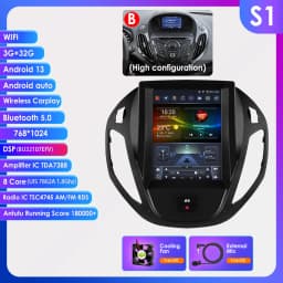 9.7" Hizpo Android13 Autoradio for Ford Tourneo Transit 2012 - 2023 Tesla Style Multimedia GPS RDS DSP 4G Carplay UI7862 360CAM