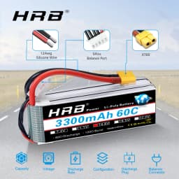 HRB 4S Lipo 14.8v 1300mah 1500mah 1800mah 2200mah 2600mah 3300mah 4000mah 5000mah 6000mah RC 4S Lipo Battery With XT60 Connector