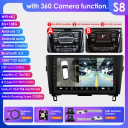 10.1" Hizpo Android13 Car Radio for Nissan Qashqai X-Trail 3 T32 2013 - 2017 Navigation GPS RDS DSP 4G BT Android Auto CarPlay