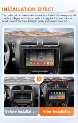 Hizpo Car Intelligent Systems Smart Stereo for VW Volkswagen Golf 6 2008-2016 GPS Radio Wireless CarPlay Android Auto 6115 4G
