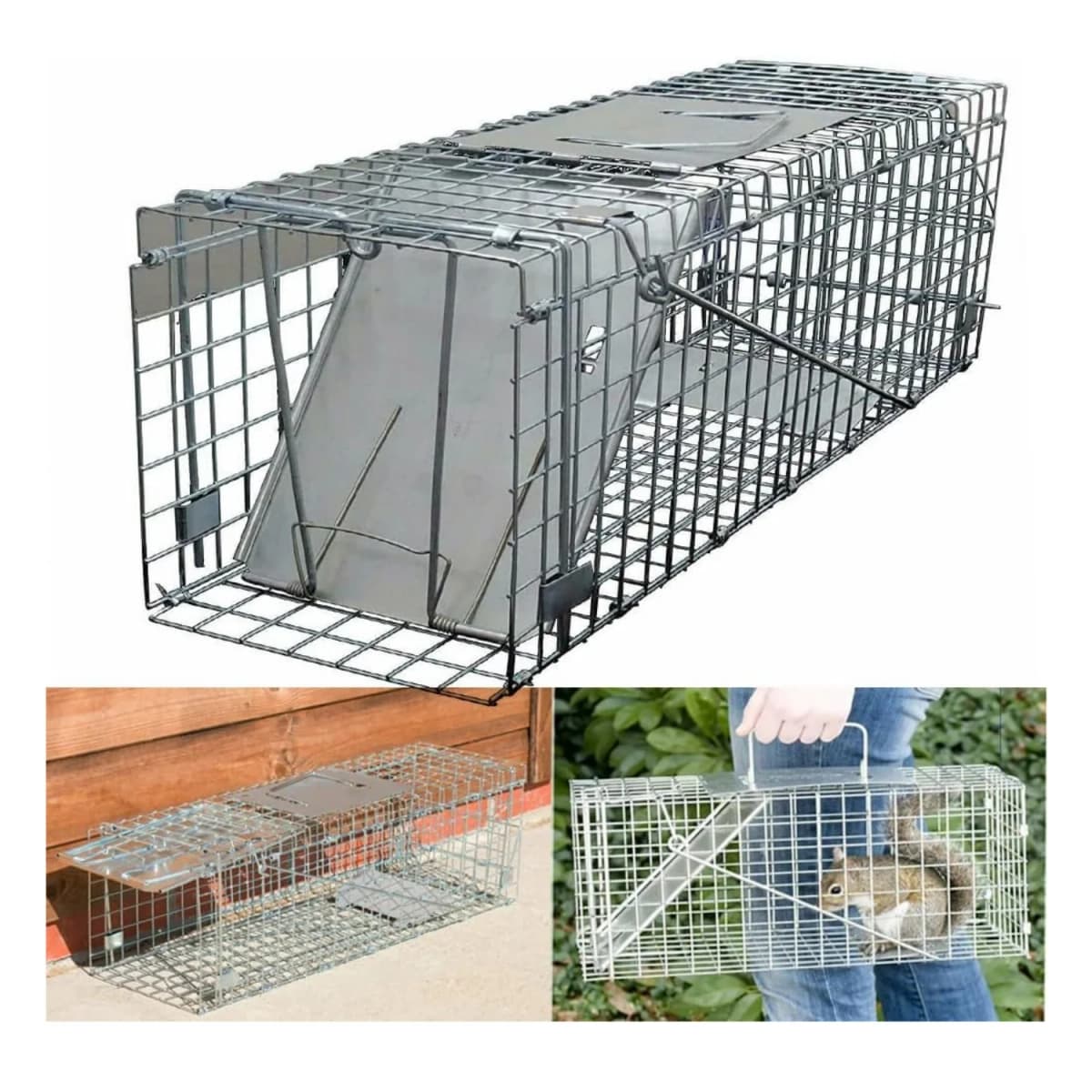 BRIEFNESS Animal Trap Animal Trap Cage Small Humane Capture Release Live Animal Trap Mouse Trap Rabbit Cage Mesh Rat Trap