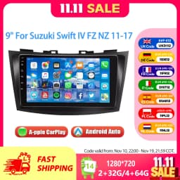 ESSGOO 9" 2 DIN For Suzuki Swift IV FZ NZ 2011-17 Android 13 Carplay Car Stereo Radio Multimedia Video Player GPS Navi FM RDS BT