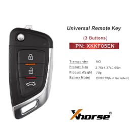 5PCS XHORSE XKKF05EN Blade Shape Folding Key Second Generation Universal Remote Key