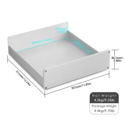 Nobsound Aluminum Enclosure Amplifier Metal Chassis Case DAC Cabinet DIY 301×311×86.5mm