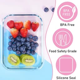 SIAZIH Rectangular Borosilicate Glass Food Storage Container With Lid Microwave Heating Sealed Household Lunch Box Refrigerated
