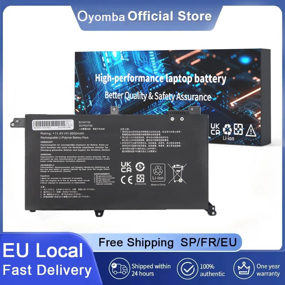 Oyomba B31N1732 Battery for ASUS X571GT X571GD X430FN X430FA X430UA VivoBook S14 S430FA S430FN S430UA S430UAN S430UA-EB015T