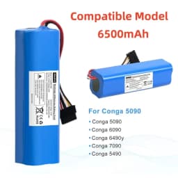 Aleaivy 6500mAh Battery Replacement For CECOTEC CONGA 5090 5490 6090 7090 Robot Vacuum Cleaner 18650 Battery Pack Accessories