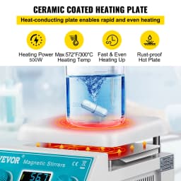 SucceBuy 2/5L Magnetic Stirrer Hot Plate Drink Agitator Vortex Mixer Shaker W/ Stir Bar Digital Display Portable Blender for Lab