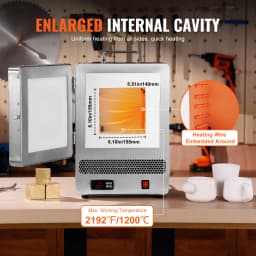 SucceBuy 1500W Electric Melting Furnace Max Temperature 2192℉ Stainless Steel Metal Clay DIY Metal Tempering Glazing on Pottery
