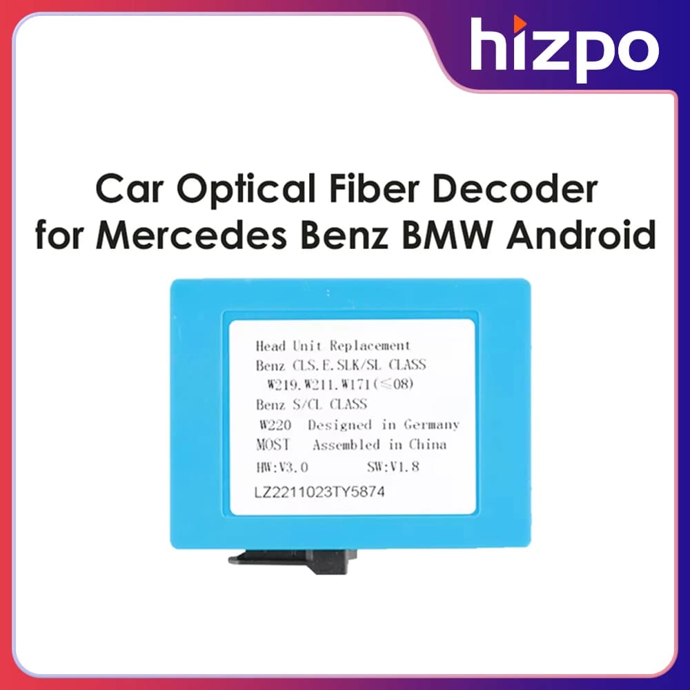 HIZPO Android Car Radio D2B Optical Fiber Box for Mercedes Benz Porsche with Harman Kardon JBL Bose External Amplifier