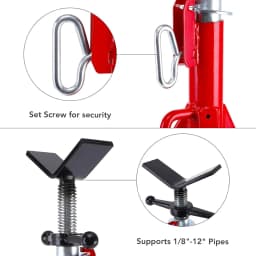 1pcs V Head Pipe Jack Stand 2500 lb Load Capacity,Heavy Duty Carbon Steel Body, Steel Jack Stands with Portable Folding Legs