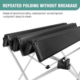 BRIEFNESS Folding Camping Table Portable Picnic Table Outdoor Table Garden Table Ultralight Small Folding Table Black