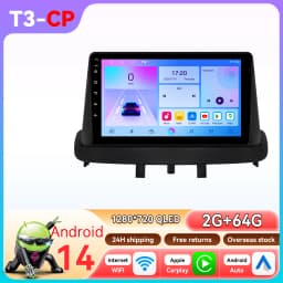 9" Hizpo 2Din CarPlay Android Auto Car Radio for Renault Megane 3 2008 - 2014 Snapdragon 6115 Headunit RDS DSP GPS Navigation