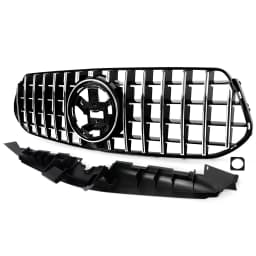 SAIQINGSP GTR Style Front Grille Chrome+Black For Mercedes-Benz W167 GLE350 GLE450 GLE580 GLE53AMG 2024 Car Accessories Tools