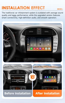 Hizpo 9' Autoradio For Fiat Bravo 2007 - 2012 Multimedia Player GPS Navigation Stereo 2din 4G Carplay Android Auto Head Unit RDS