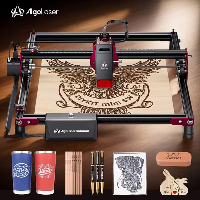 Portable AlgoLaser Laser Engraver DIY KIT MINI Printer Cutter Woodworking Machines Plastic 5000mw WI-FI Mini Engraving Machine