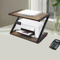 2-Tier Desktop Printer Shelf Carbon Steel Under Desk Printer Stand Table Load 10kg for Home Office