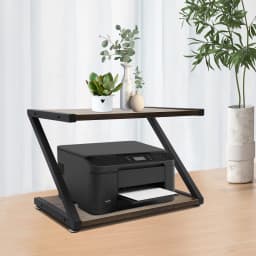 2-Tier Desktop Printer Shelf Carbon Steel Under Desk Printer Stand Table Load 10kg for Home Office