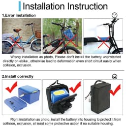 36V 20Ah Ebike Batteria Pack PVC 48V 52V 60V 72V 20Ah 24Ah Electric Bicycle Escooter 18650 Battery for 250W-3000W Motor