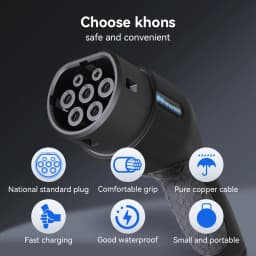 Khons 7KW Cable Type2 To Type2 Ev Charging 32A EV Cable IEC62196-2 Female To Male Plug EVES Charging Stations 5M Cable TPU IP65