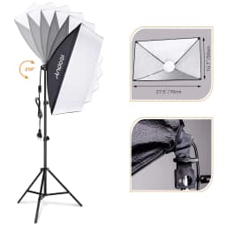 Andoer Studio Photography Light kit Softbox Lighting Set with 85W 2800K-5700K Bi-color Temperature LED Light * 2