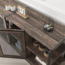 Farmhouse TV Stand for 65/75 Inches TV with Storage Cabinet and Mesh Doors TV Media Console Cabinet Living Room Table Furniture