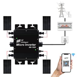 1600W Solar Grid Tie Inverter with Smart WiFi Function DC 22-50V AC for 60/72 Cells Solar PV Grid Tie Micro Inverter