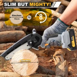 Mini Chainsaw Cordless 6 Inch Handheld Rechargeable Chain Saw With, Small Electric Chainsaws Battery Powered With 2pcs Batteries