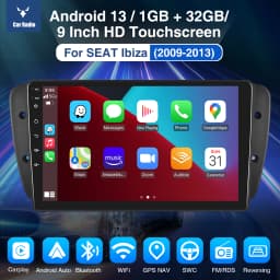 ESSGOO 9inch 32G/64G Android 14 For Seat Ibiza 6J 2009-13 Autoradio GPS Navigtaion BT FM RDS Wifi Wireless Carplay Android Auto