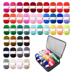 Crochet wool Tufting Wool for Tfuting Gun Tufting Carpet Wool,42 x 25 g, balls of wool and balls of acrylic yarn, various colors