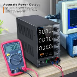 Wanptek Laboratory Power Supply 30V 5A 30V 10A 60V 5A 120V 3A with OCP Four Knobs Coarse Fine Adjustment DC Power Supply