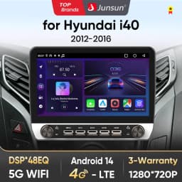 Junsun 10" Button Car Radio for Hyundai i40 2012-2016 GPS Multimedia Stereo BT FM RDS Wireless CarPlay for Apple Android Auto 4G