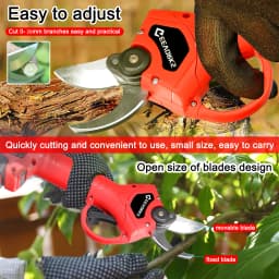 21V 6inch Portable Electric Chainsaw and 25mm Cordless Pruning Shear Set Wood Splitting Cutting Machine Kit Woodworking Tool