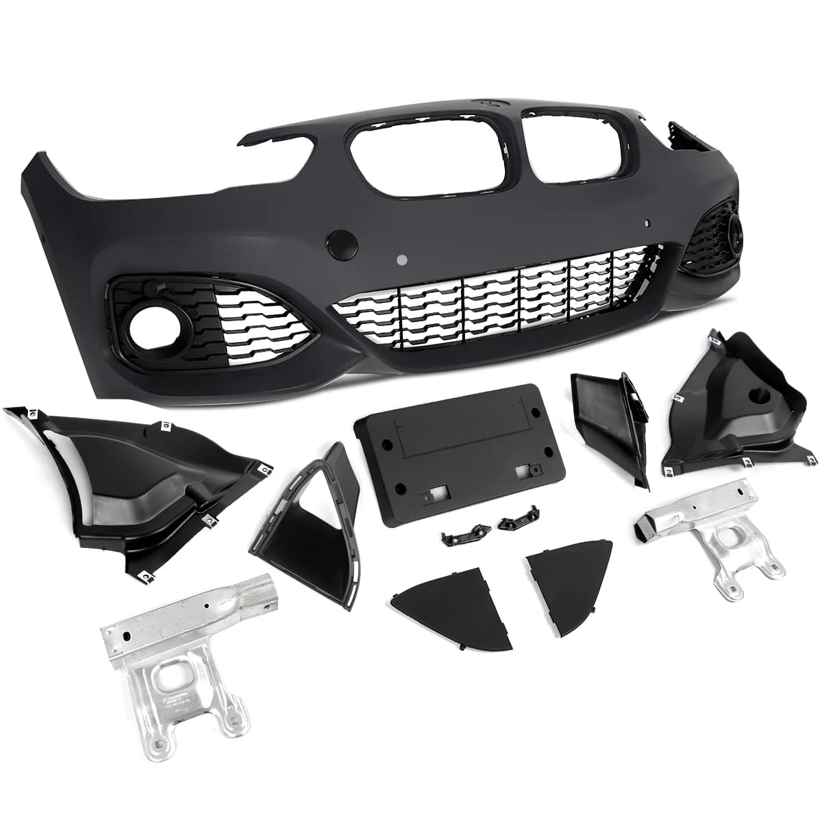 Bodykit Set for BMW 1 Series F20 2015-2019 LCI Coneversion MT Style Front Splitter Rear Bumper Diffuser Lip Fog Light Grille
