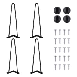 4/8/10/12/14/16/28/34IN 4 X Hairpin Table Hair Pin Legs Set with FREE Feet Protector & Screws for Furniture Bench Desk