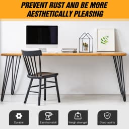 4/8/10/12/14/16/28/34IN 4 X Hairpin Table Hair Pin Legs Set with FREE Feet Protector & Screws for Furniture Bench Desk