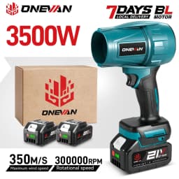 ONEVAN 350M/S Brushless Electric Turbo Fan Blower 3500W Cordless Jet Fan Snow Leaf Dust Air Blowing Tool For Makita Battery Pin