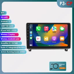 Hizpo 2Din Android13 Car Radio for Peugeot 407 CC SW 2004 - 2011 Wireless Android Auto CarPlay GPS RDS DSP 4G BT SWC UI8581