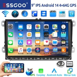ESSGOO 9" Android 14 4G+64G Apple Carplay Car Stereo GPS NAVI WIFI RDS FM BT for VW Golf 5 6 Passat Polo Touran Tiguan Caddy EOS