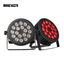 SHEHDS 2Pcs 18x18W 7x18W 6in1 18x12W 4in1RGBW LED Flat Par Lighting For DJ Disco Club Wedding Party Wash Effect