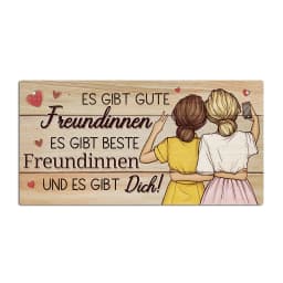 Putuo Decor German Wooden Sign, Es Gibt Gute Freundinnen Es Gibt Beste Freundinnen Und Es Gibt Dich, Wall Decor for Home Cafe